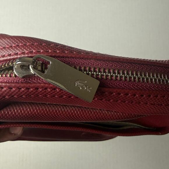 Lacoste Crossbody Bag - Burgundy with Blue Strap - Picture 8 of 9